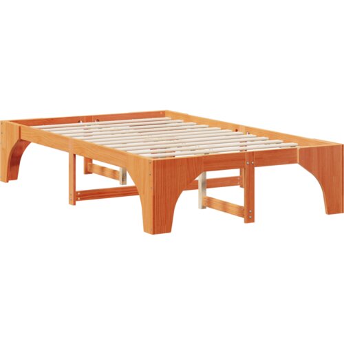 Krevet s daskama s pohranom Smeđa 135 x 190 cm Borova drva Slike