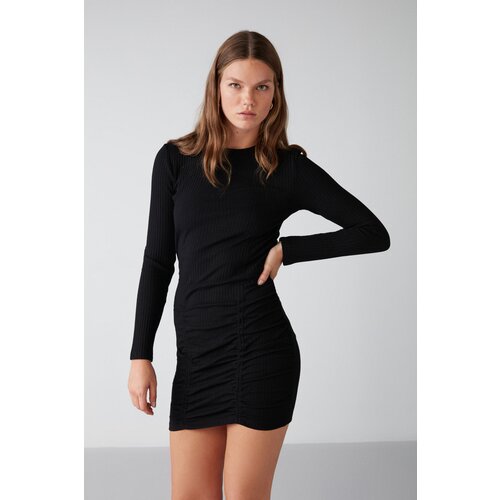Grimelange Belissa Women&amp;#039;s Wide Ribbed Stretch Fabric Wrapped Bodycon Iced Mini Dres Slike