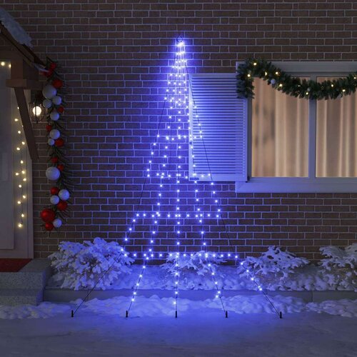 VidaXL LED božićno drvce s 168 LED svjetlima Plava 511 cm Metal Slike