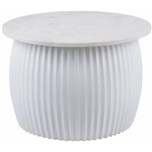 Leitmotiv Bela okrogla mizica z mizno ploščo v marmornem dekorju ø 52 cm Luscious –