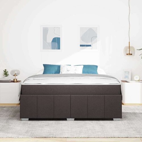  Okvir za krevet Tamno smeđa 180 x 200 cm tkanina Slike