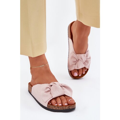 Boto Ladies sandals on cork sole with bow light pink Seressa Cijene