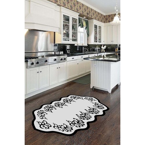Conceptum Hypnose Tepih Hmnt947, Ovalni, 80x150 cm, Crno-beli Cene