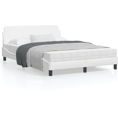 VidaXL Posteljni okvir z vzglavjem bela 120x200 cm umetno usnje Slike