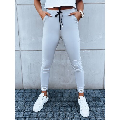 DStreet Spodnie damskie sportowe VELVET SKY jasnoszare Slike