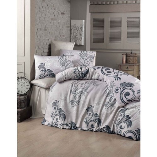  ottoman dusty roseblackwhite ranforce king quilt cover set (eu) (es) Cene