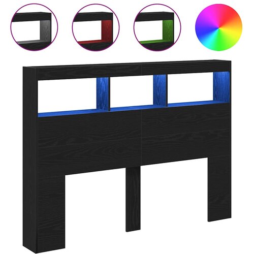  za uzglavlje LED boja crni hrasta 140x17x102 cm Slike