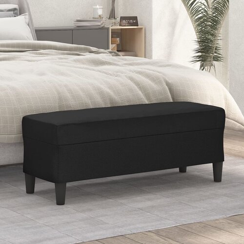 VidaXL Klupa crna 100 x 35 x 41 cm od umjetne kože Slike