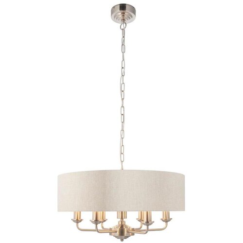  Endon 94357 - Luster na lancu HIGHCLERE 6xE14/40W/230V bež/mat hrom Cene
