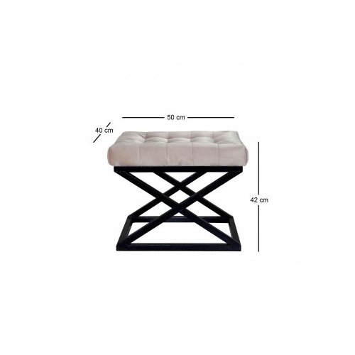 Atelier Del Sofa Tabure 50x42x40cm, Crno-Krem Slike