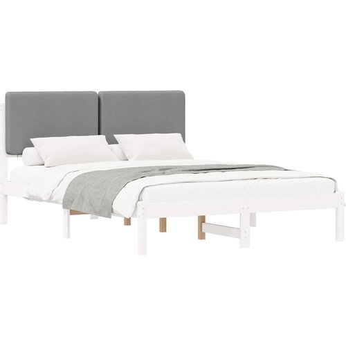  Krevetni okvir s tapiciranim uzglavljem Svijetlo siva Svjetlosiva 205.5 x 155.5 x 84.5 cm Slike