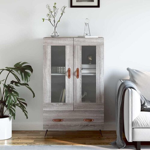  Visoka komoda siva boja hrasta 69,5x31x115 cm konstruirano drvo Cijene