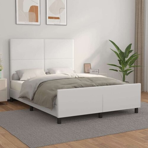  Okvir za krevet s uzglavljem bijeli 140x200 cm od umjetne kože Cijene