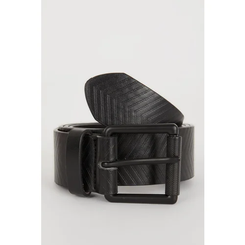 Defacto Men's Square Buckle Faux Leather Jean Belt