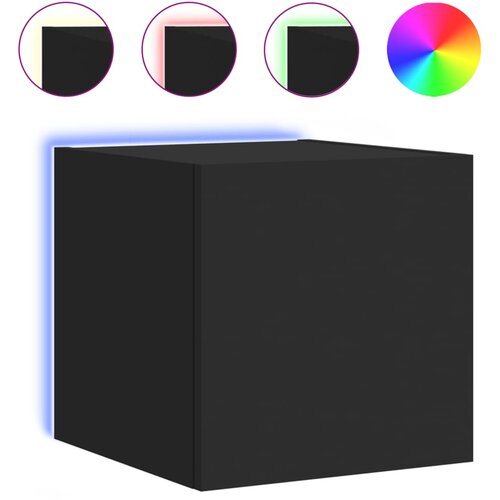 Maison Chic Stenska TV omarica - TV stojalo - Televizijska omarica z LED lučkami črna 30,5x35x30 cm, (21700628) Slike