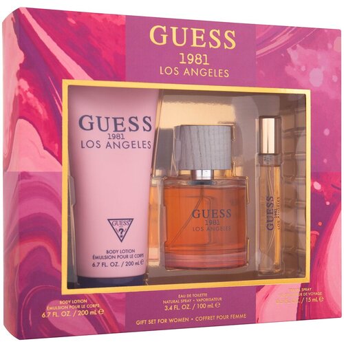 Guess 1981 Los Angeles SET3 darilni set toaletna voda 100 ml + losjon za telo 200 ml + toaletna voda 15 ml za ženske Slike