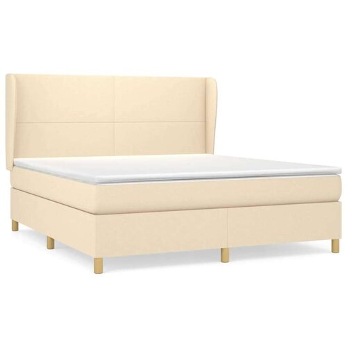  Krevet s oprugama i madracem krem 180x200 cm od tkanine Slike