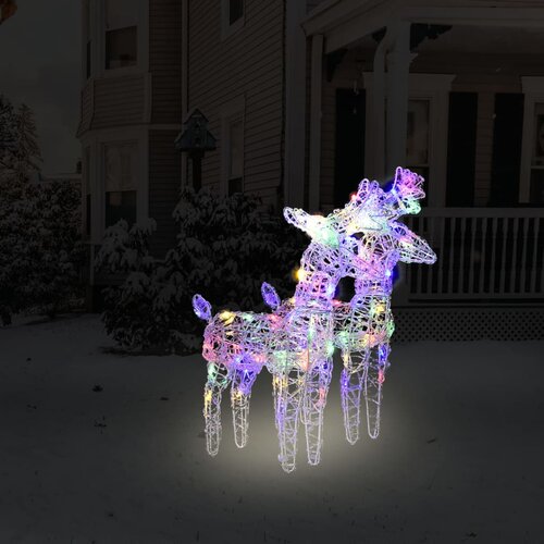 vidaXL Božični severni jeleni 2 kosa večbarvni 80 LED akril Cene