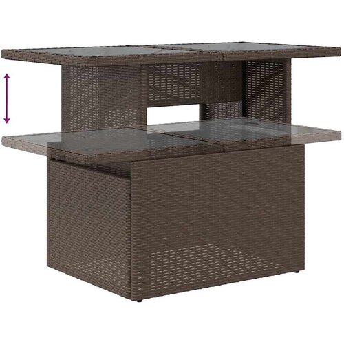 VidaXL 7-dijelni set vrtnih sofa od poliratana s jastucima smeđi Slike