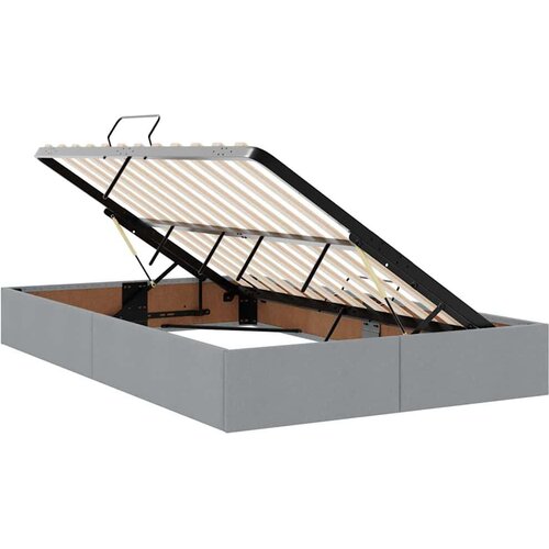  Krevet S LED lampica Svijetlo siva 120 x 200 cm tkanina Slike