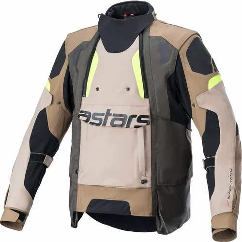 Alpinestars Halo Drystar Jacket Dark Khaki/Sand Yellow Fluo XL Tekstilna jakna