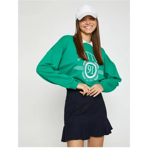 Koton Sweatshirt - Green - Oversize