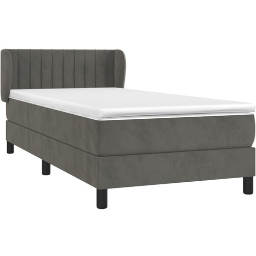 Box spring krevet s madracem tamnosivi 90x200 cm bar&amp;scaron;unasti Slike