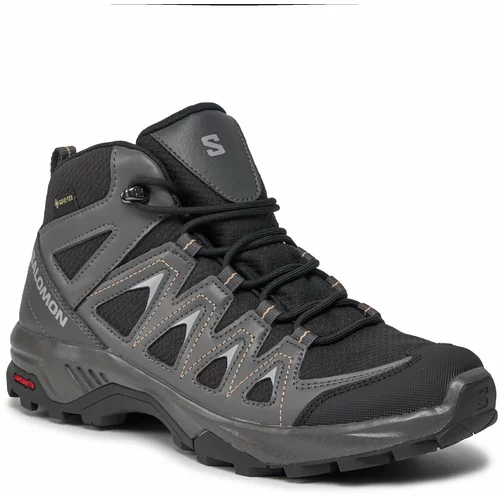 Salomon Trekking čevlji X Braze Mid GORE-TEX L47181200 Black/Magnet/Hazelnut