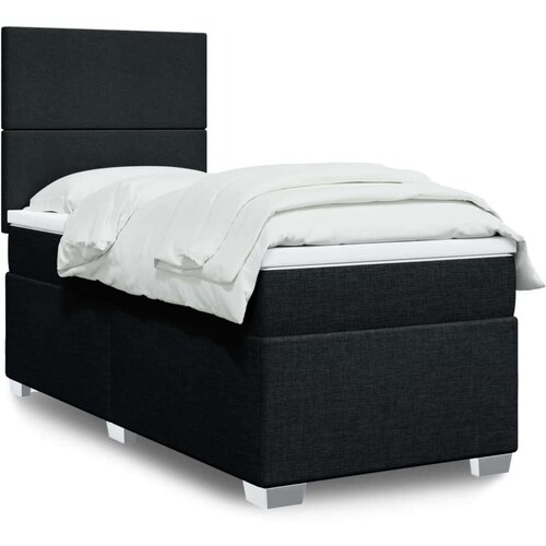 vidaXL Box spring postelja z vzmetnico črna 100x200 cm blago Cene