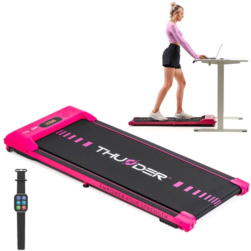 THUNDER Električna pod-mizo tekalna steza &reg; IDEA-PINK&ndash; 6 km/h, 1,5 KM, 11 cm ultratanka, Bluetooth, LED zaslon, nosilnost 100 kg, (5000089638) Cene