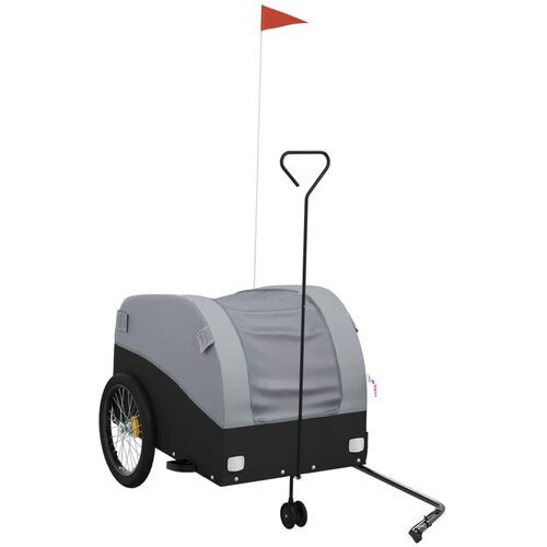 VidaXL Kolesarska prikolica črna in siva 45 kg železo, (21227444) Slike