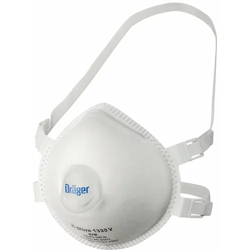 Dräger Maska za fini prah X-plore® FFP3 NR D z ventilom za izdih, model 1330V, DE 5 kosov, bele barve