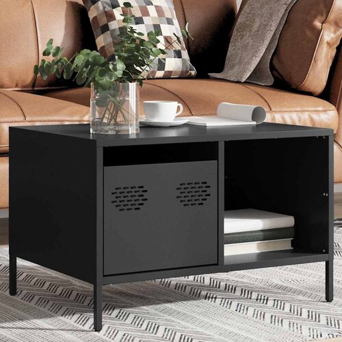  Stolić za kavu crni 68,5x50x43,5 cm od hladno valjanog čelika Slike