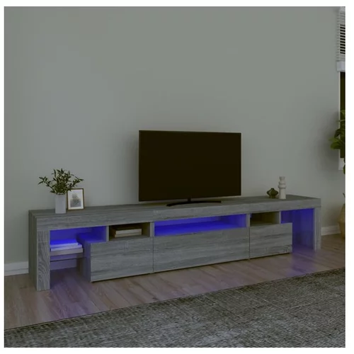  TV omarica z LED lučkami siva sonoma 215x36,5x40 cm