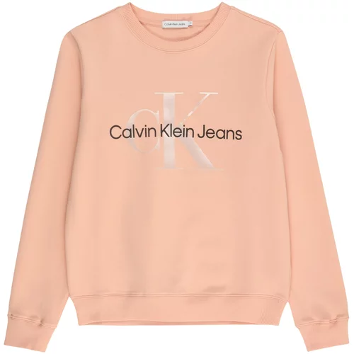 Calvin Klein Jeans Sweater majica puder roza / crna / srebro