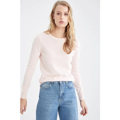 Defacto Regular Fit Crew Neck Extra Soft Cashmere Textured Sweater