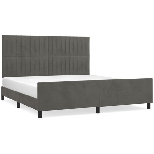 Maison Chic Posteljni okvir - Dvoposteljna postelja - Zakonska postelja brez vzmetnice temno siv 160x200 cm žamet-J4400, (21768704) Slike