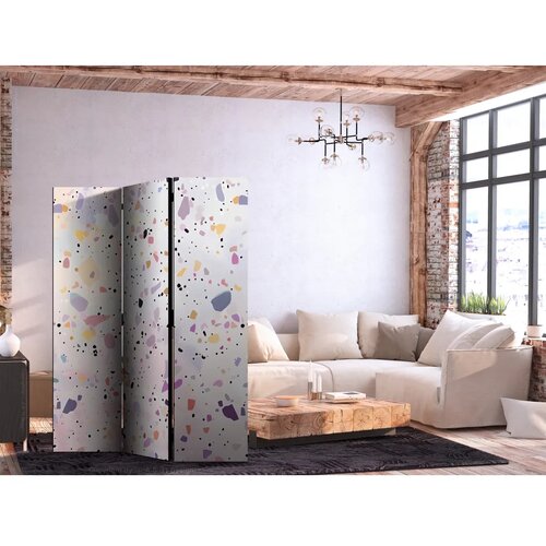  Paravan - Terrazzo in Confetti Style - Violet-Pink - Colorful Pattern 135x172 Dvostrani Cene