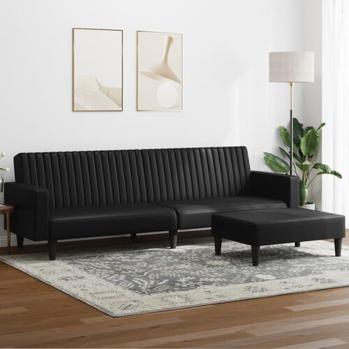 VidaXL 2-dijelni set sofa crni od umjetne kože Slike