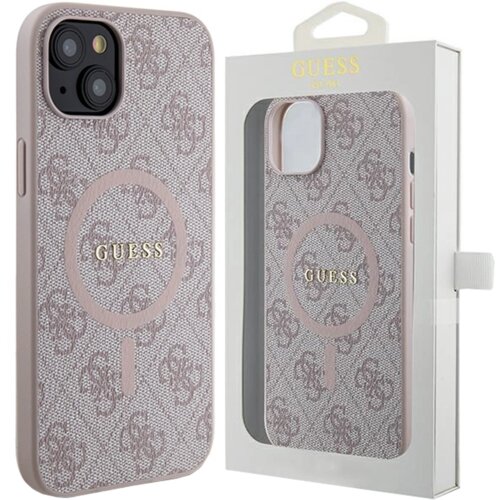 Guess GUHMP14SG4GFRP IPHONE 14 / 15 / 13 6.1 R&Oacute;ŻOWY/PINK HARDCASE 4G COLLECTION LEATHER METAL LOGO MAGSAFE, (5000013811) Cene