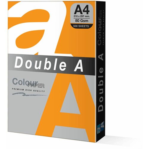 Double A fotokopir papir da A4 safron bright-oranž 500l Slike