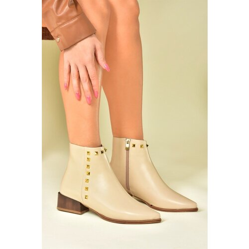 Fox Shoes Beige Staple Detailed Women's Boots Slike