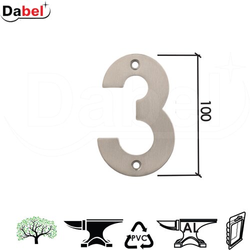 Dabel Kućni broj ARIEL-3 Inox 100mm SPD 1504151 Cene