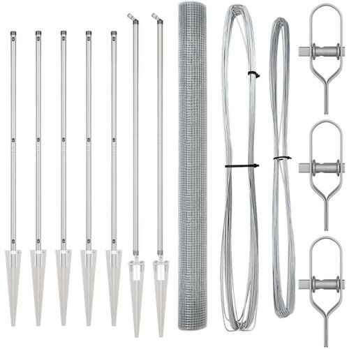 VidaXL Set stupova za ograde Set od 2 Pocinčani čelik 10 x 1.5 m Slike