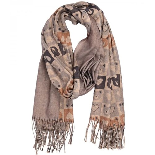 Pri Warm stylish scarf pattern geometric teddy bears shiny thread soft smooth 180x70 cm Cijene