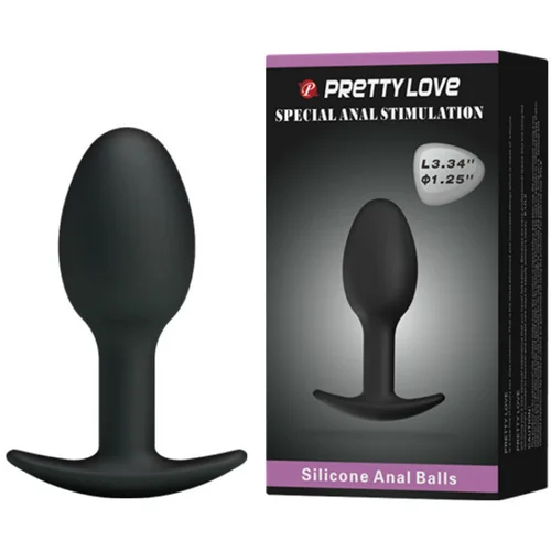 PRETTY LOVE BOTTOM PRETTY LOVE ERGONOMIC SILICONE ANAL PLUG ANCHOR DESIGN 6.5 CM BLACK