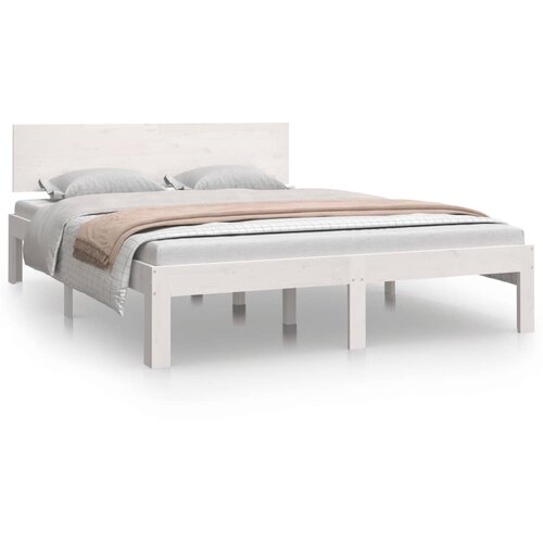 VidaXL Posteljni okvir bel iz trdnega lesa 150x200 cm 5FT, (20646972) Slike