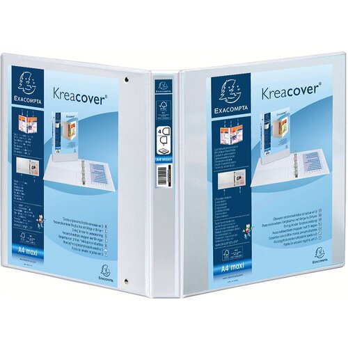 Exacompta predstavitveni prstan za registrator, A4 Maxi, bel, 2D obroč, (21651212) Cene