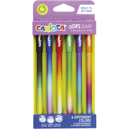 Carioca Oops set od 6 izbrisivih olovaka 0,7 mm - Cene