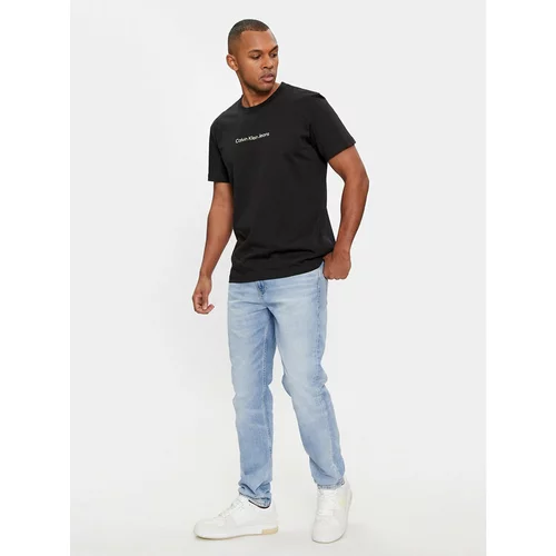 Calvin Klein Jeans Majica Mirrored J30J324646 Črna Regular Fit